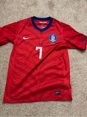 Nike Korea #7 Red Soccer Jersey Jisung Park